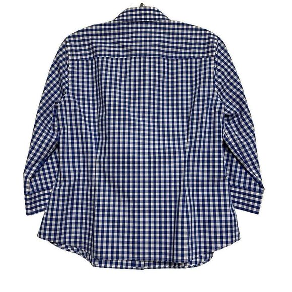 Jones New York Signature Button-Up Top Womens Medium Petite Blue & White Gingham - Picture 5 of 10